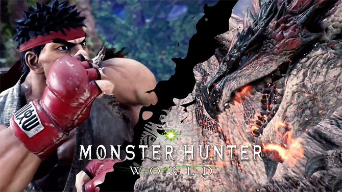 Monster Hunter World : Ryu et Sakura débarquent à grands coup de Hadoken