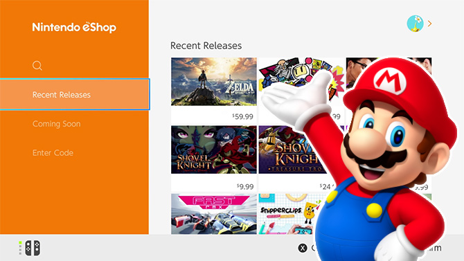 Nintendo assure travailler à l'amélioration de l'eShop sur Switch