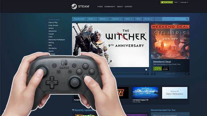 Jouer sur Steam avec sa manette Pro Switch, c'est désormais possible
