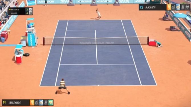 Tennis World Tour : Agassi et McEnroe s'affrontent sur le court