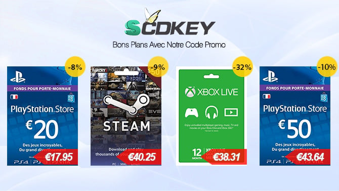 Les Promos SCDKey sur les cartes PlayStation Store à partir de 17,95€