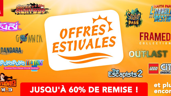 eShop : Les offres estivales Nintendo Switch et 3DS sont là, jusqu'à -60% de réduction