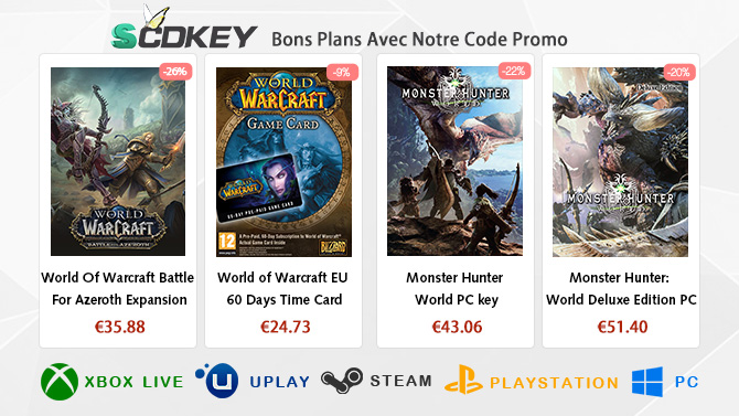 Promo SCDKey sur World of Warcraft Battle For Azeroth à 35.88€