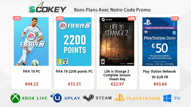 Promo SCDKey sur FIFA 19 à 43.64 €