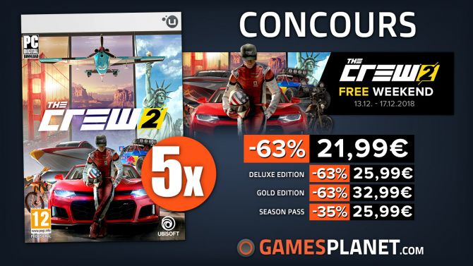 CONCOURS Gamesplanet : Gagnez des jeux The Crew 2 après un essai gratuit