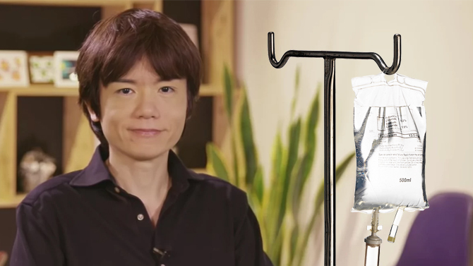 Smash Bros. : Malade, Sakurai se faisait mettre sous perfusion pour continuer de travailler