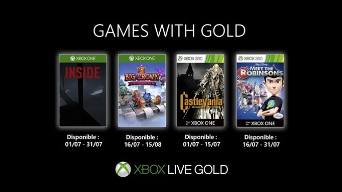 Xbox Games with Gold : Les jeux "gratuits" de juillet 2019 annoncés, avec Inside et un Castlevania légendaire