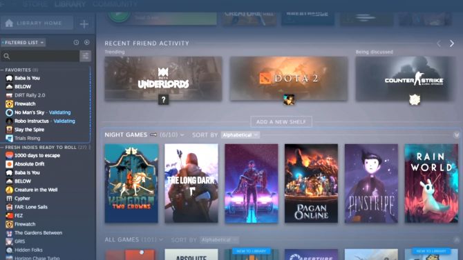 Steam : La nouvelle interface de la bibliothèque accessible en bêta