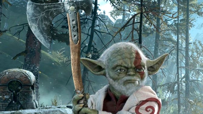 L'image du jour : Baby Yoda, dans God of War, tu es