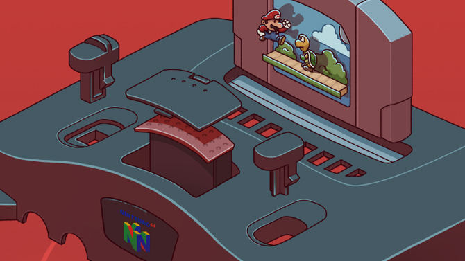 L'image du jour : L'intérieur de la N64 en "éclaté" et magnifiquement illustré