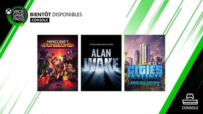 Xbox Game Pass : Les jeux consoles et PC sont là, Alan Wake et Minecraft Dungeons s'avancent