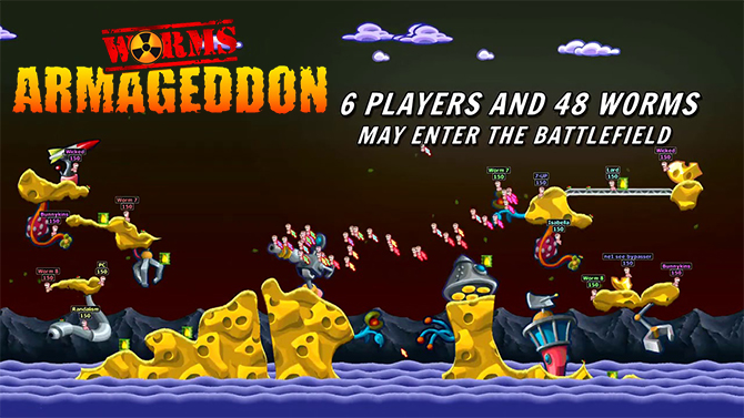 Worms Armageddon s'offre une nouvelle mise à jour avec du solo, du replay et 48 vers à l'écran !