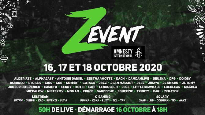 Le ZEvent revient cette année et est associée à Amnesty International, dates et infos