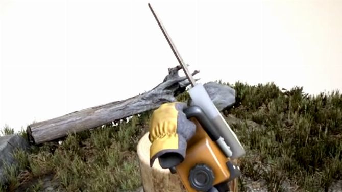 L'image du jour : Il réalise une oeuvre d'art à la tronçonneuse en VR