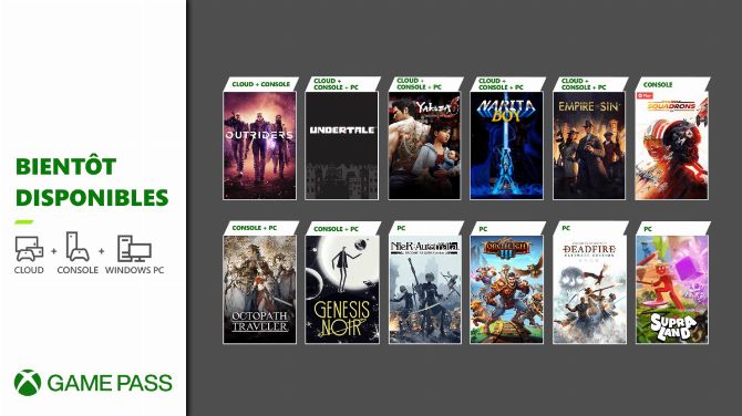 Xbox Game Pass : Octopath Traveler, Star Wars Squadrons et NieR Automata jouent les giboulées