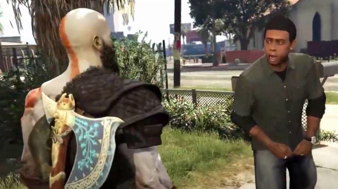 L'image du jour : Kratos s'invite dans GTA V, et il fallait pas l'énerver