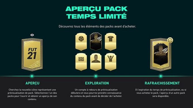 FIFA 21 ajoute la possibilité de voir dans les Packs FUT avant d'acheter