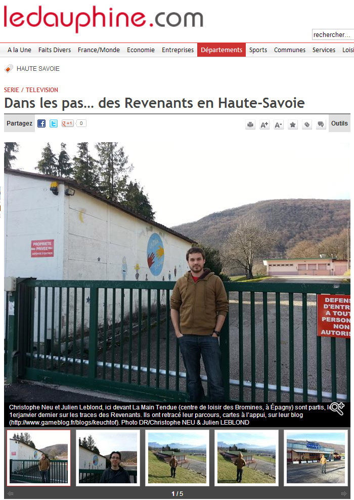 Quand mon post de blog sur Les Revenants atterrit dans la presse locale !