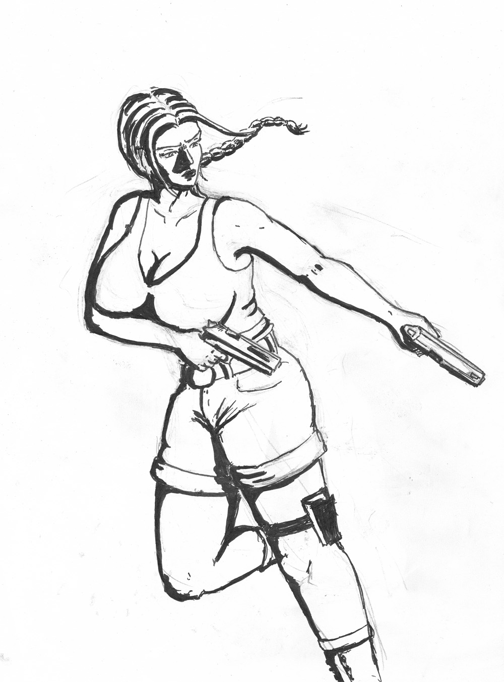 Dessin #02 "a busty Lara Croft"