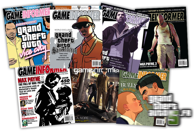 Historique des couvertures du magazine Game Informer sur GTA.
