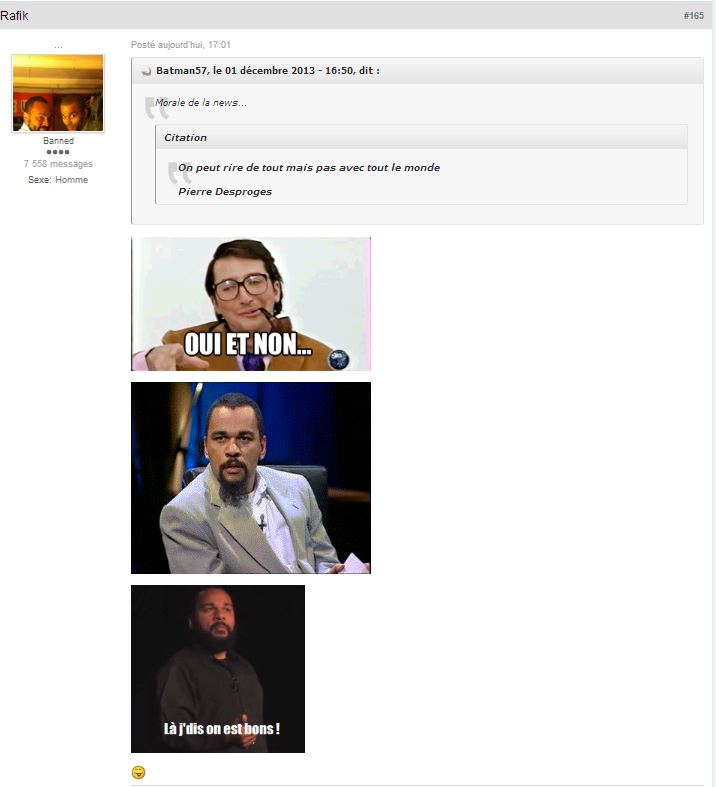 Banni de Gameblog pour une quenelle ...