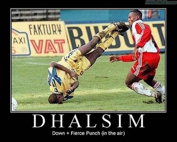 Dhalsim down +fierce punch in the air...