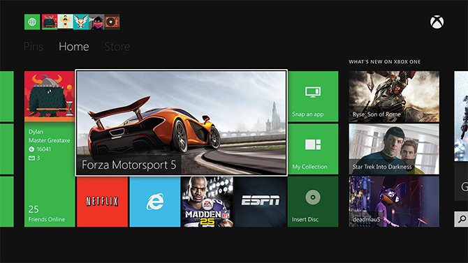 Interface Xbox One