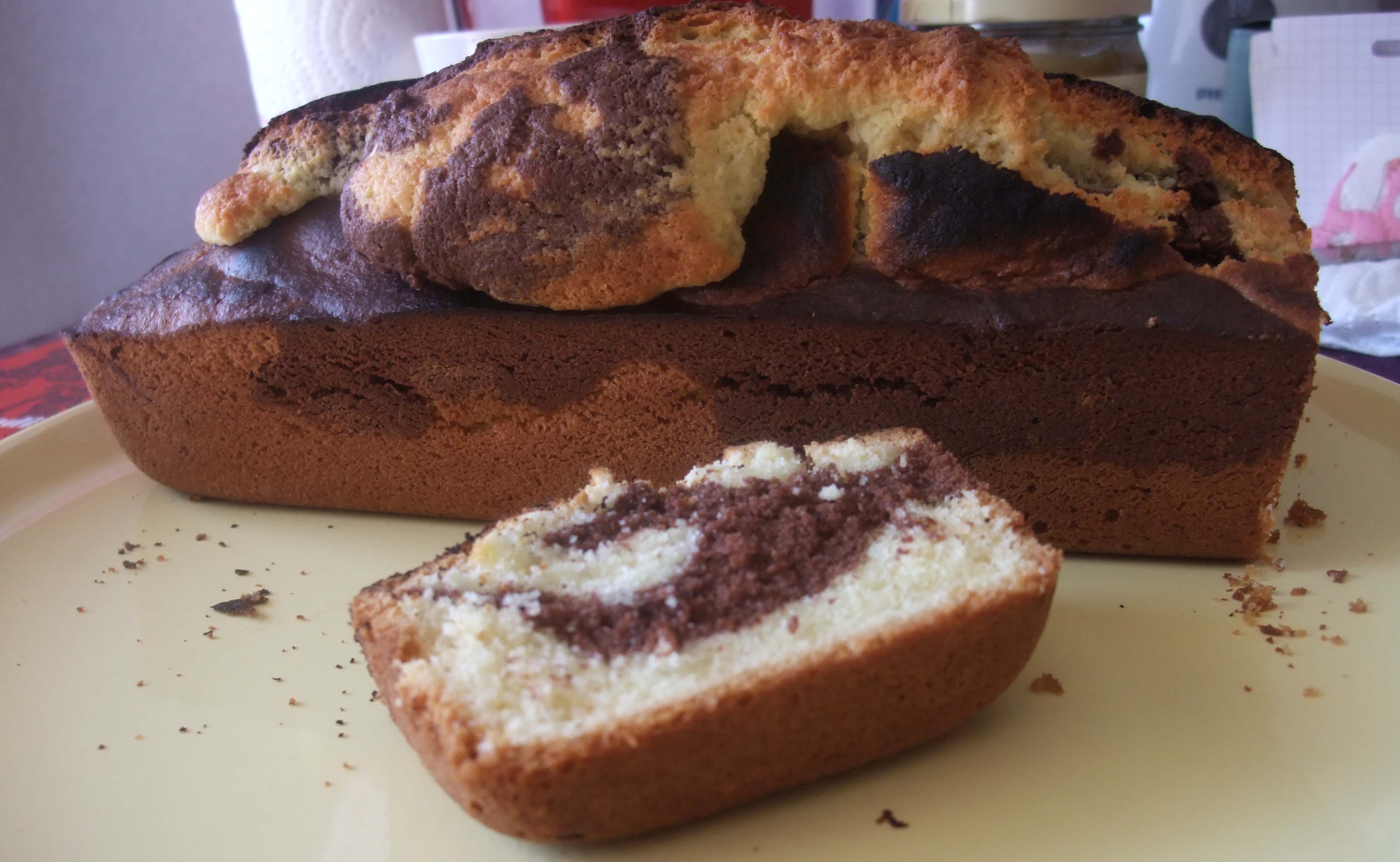 Mon gâteau est bipolaire: le marbré choco-vanille.