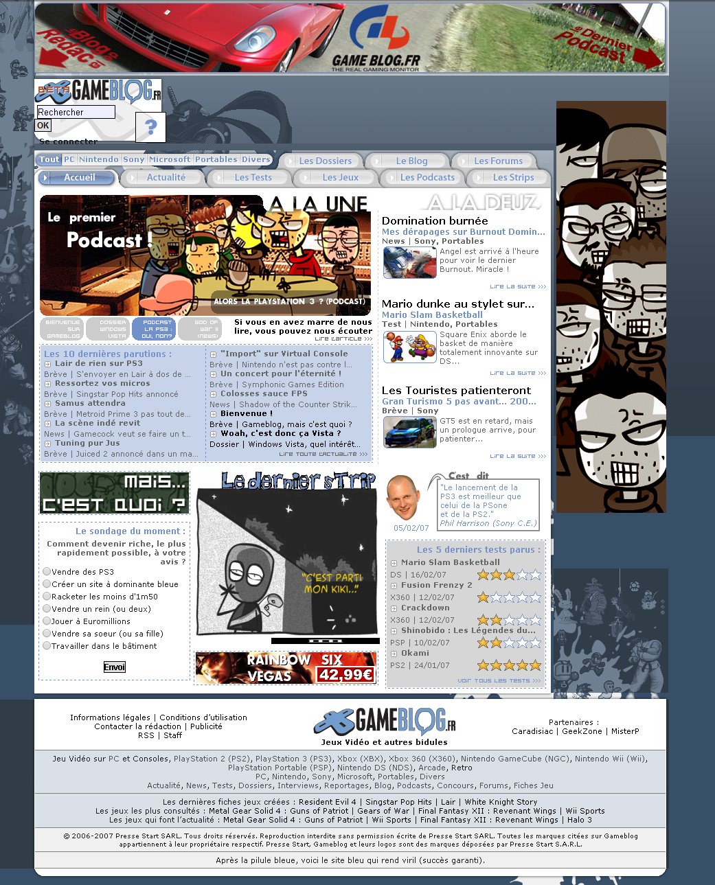 Je vous présente Gameblog.fr en 2007