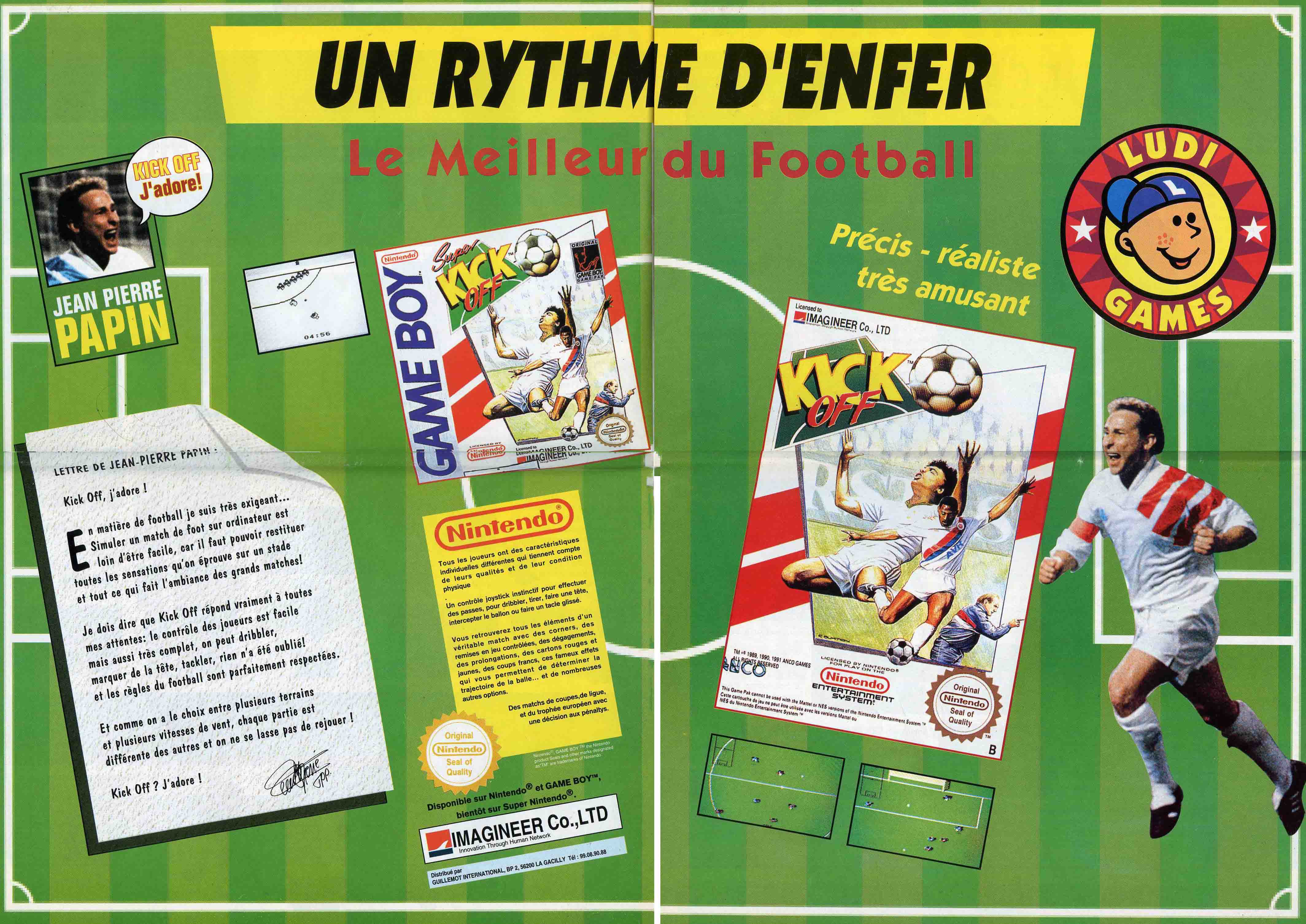 "Le Meilleur du Football" Kick Off [Nintendo / GameBoy]
