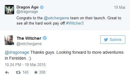 Quand le Dragon félicite le Sorceleur