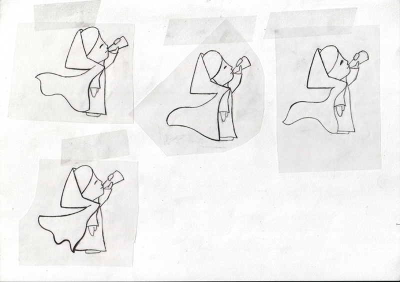 Animation sur papier pour Little red and Professor Wolf