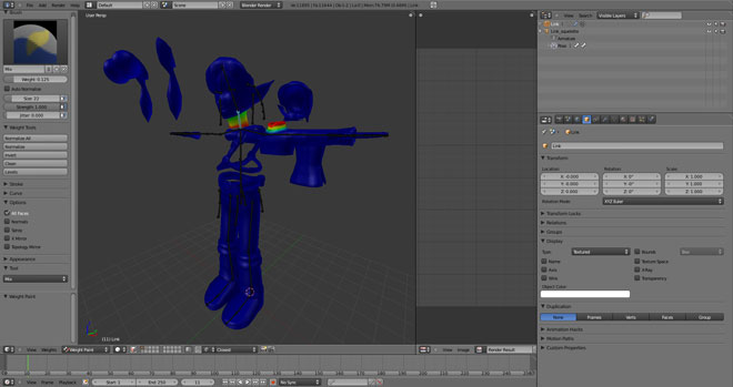 Rigging, Link prend la pose