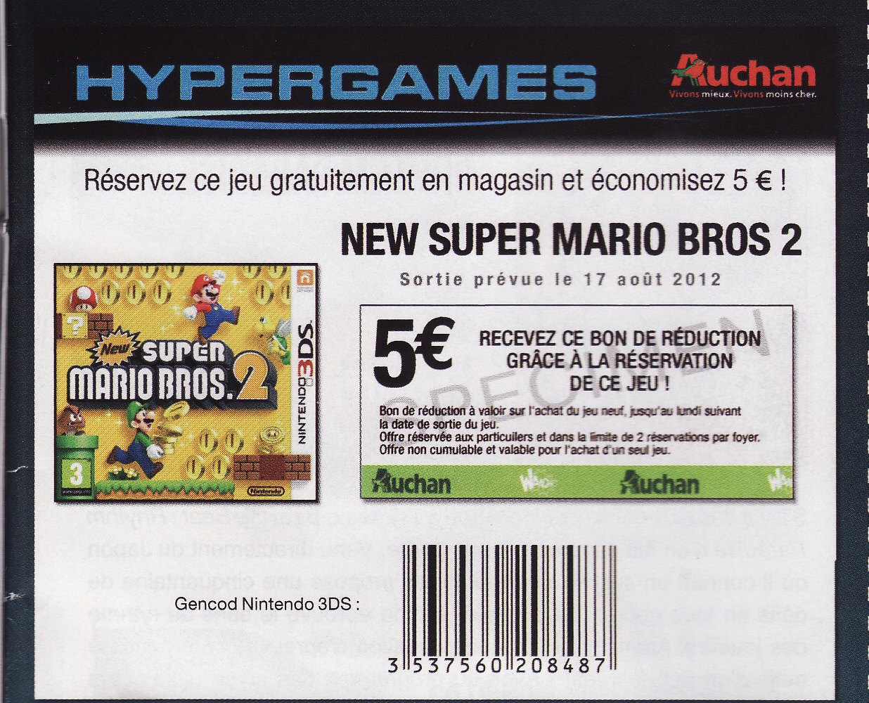 [Actu] New Super Mario Bros. 2 3DS a 29,99€ neuf PAL FR