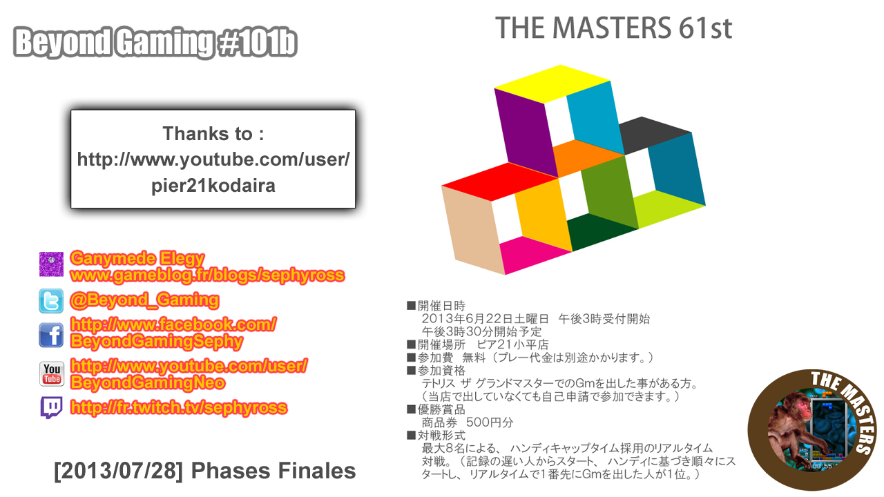 Beyond Gaming #101b Tetris TGM The Masters 61st - L'important, c'est d'avoir la barre !