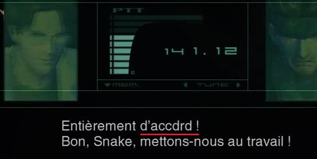 Metal Gear Solid 2 (HD Collection) - Des fautes en HD