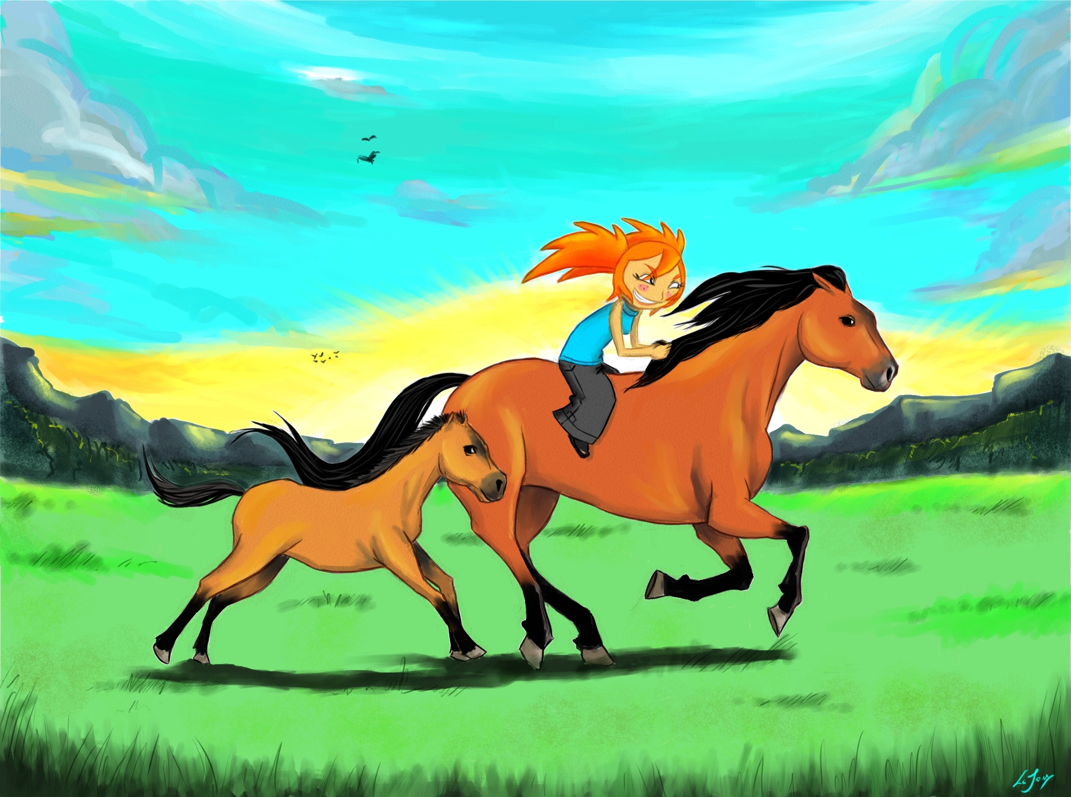 La Petite Roukine et les chevaux