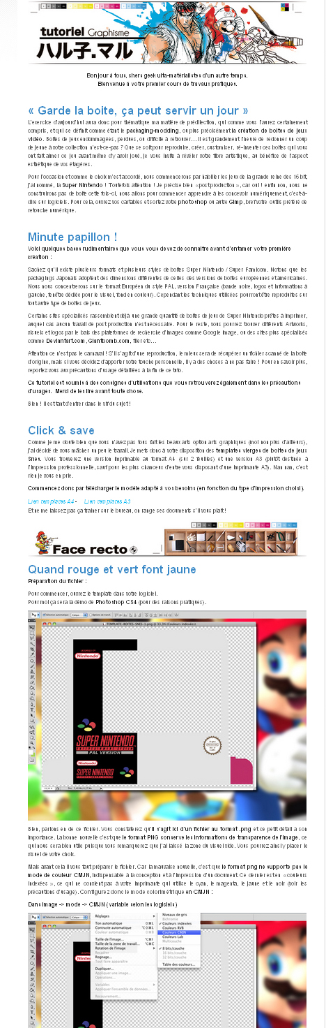 Réaliser des boites Super Nintendo