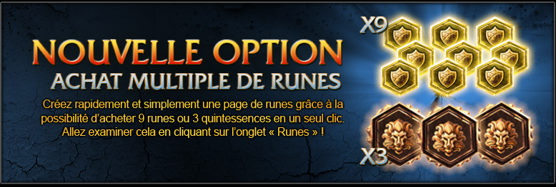 Achat multiple de runes
