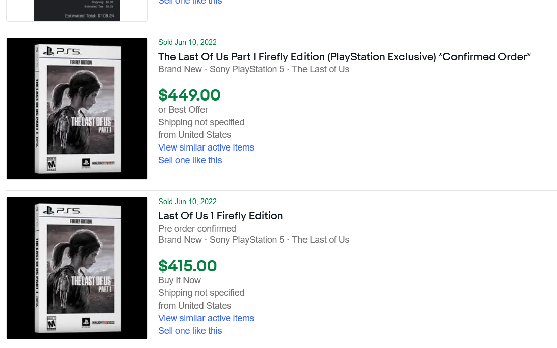 Scalpers The Last of us Remake édition Firefly
