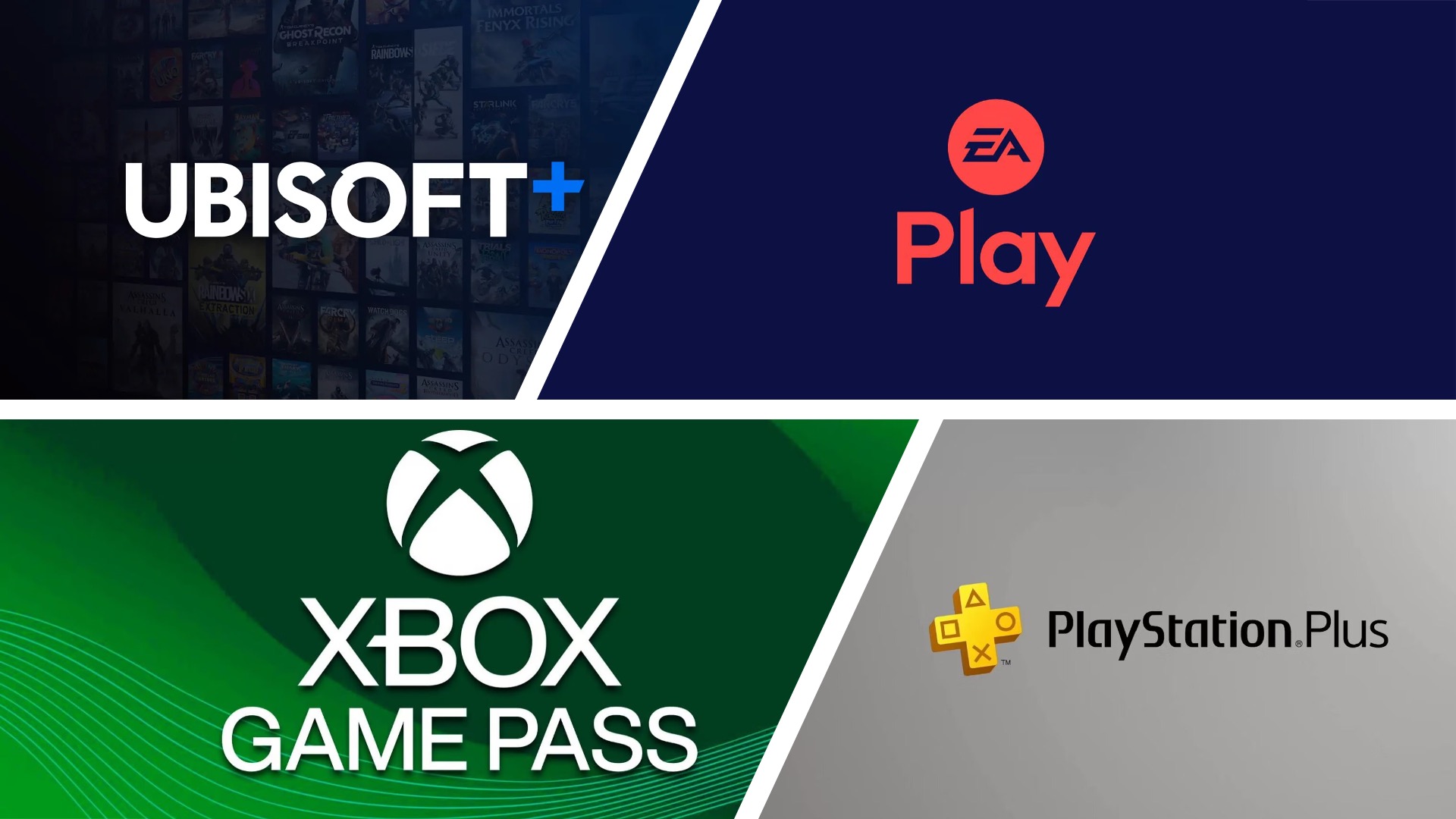 Services jeux vidéo : Ubisoft+, EA Play, Xbox Game Pass et PS Plus ©Gameblog