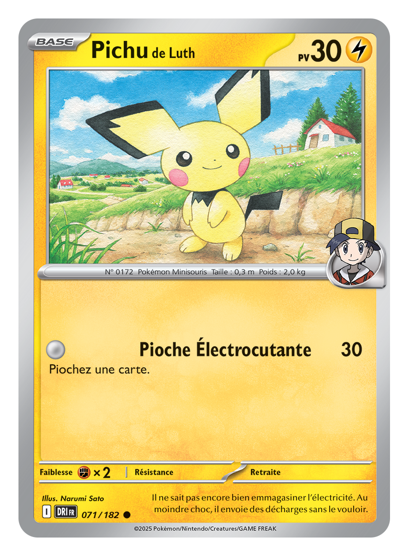 Pokemon Ecarlate et Violet - Rivalités Destinées (SV10) : Carte Pichu de Luth.