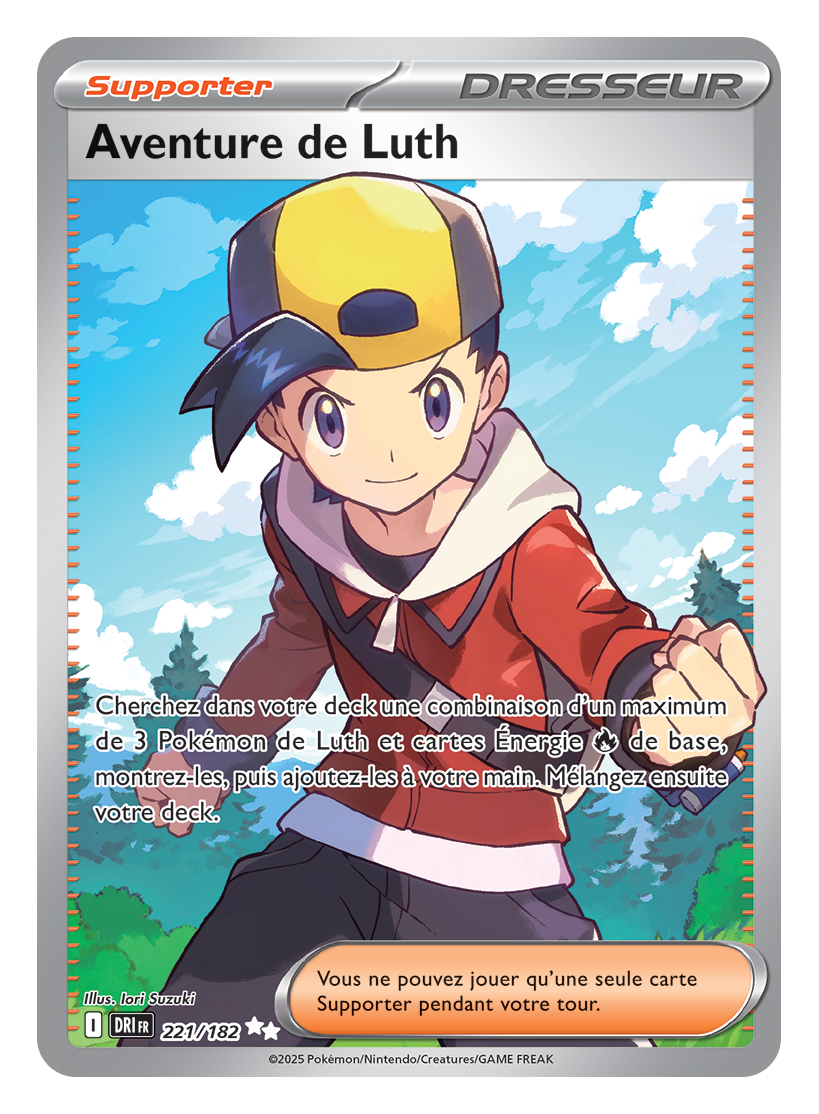 Pokemon Ecarlate et Violet - Rivalités Destinées (SV10) : Aventure de Luth (Carte Supporter Dresseur).