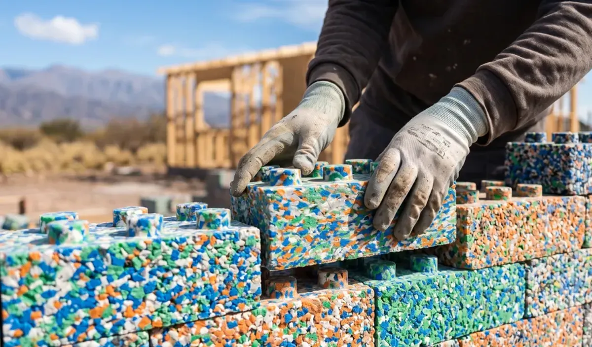 Ces briques en plastique recyclé s'emboîtent comme des Lego : en 5 jours, une maison sort de terre sans ciment ni maçon qualifié