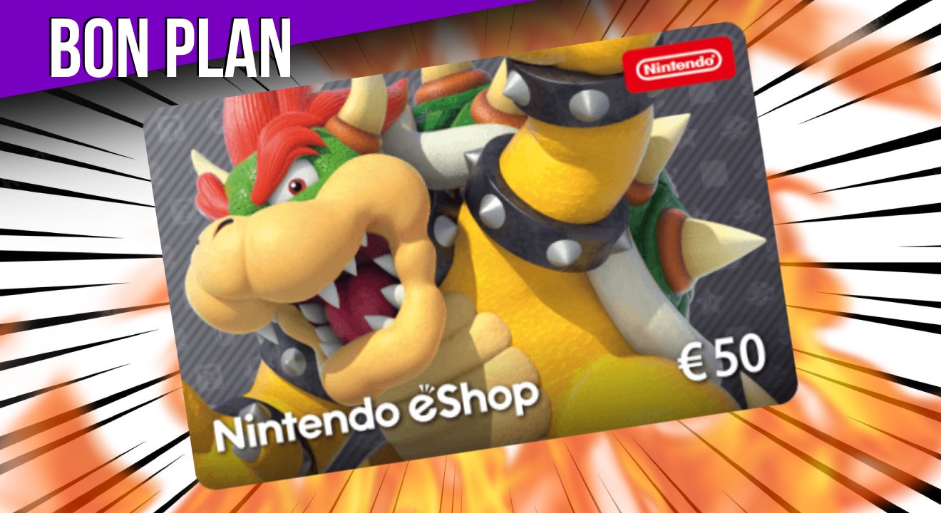 Carte-cadeau Nintendo d'une valeur de 50 € à seulement 43 € !