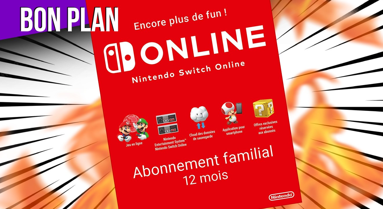 Abonnement Nintendo Switch Online Familial de 12 mois à seulement 25 € !