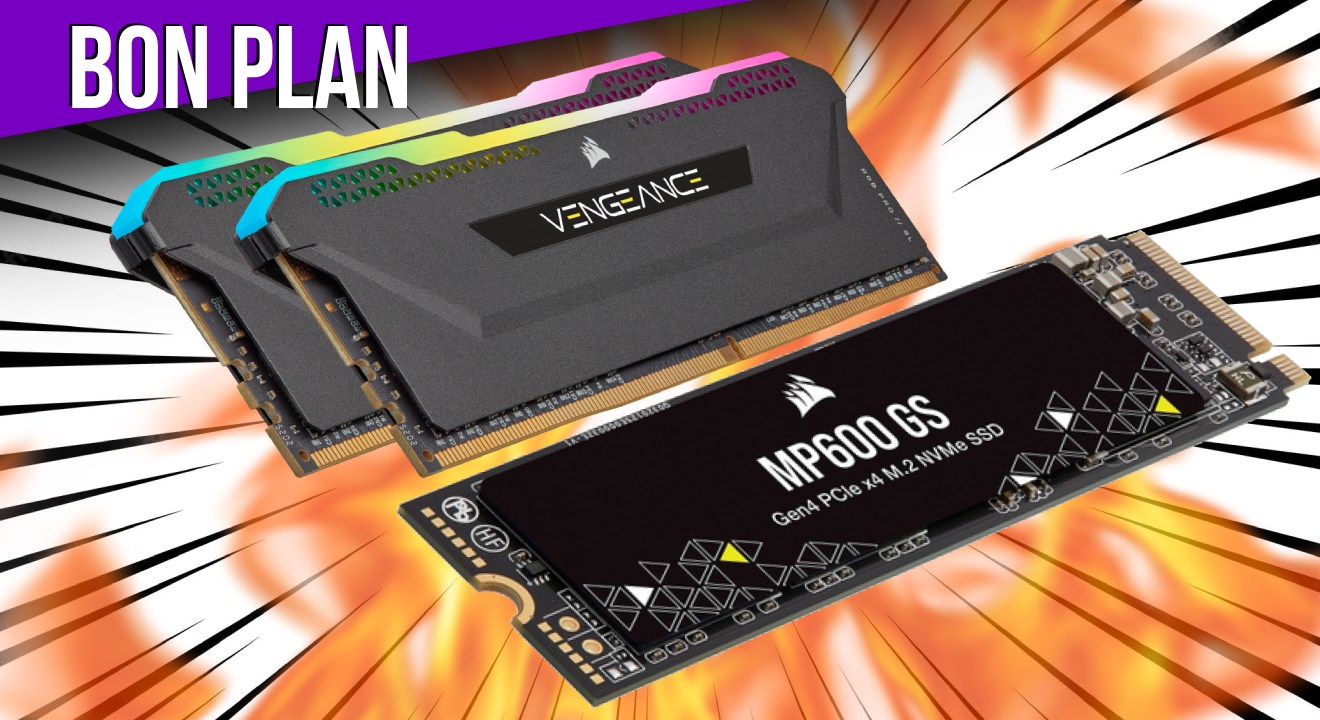 Pack Upgrade : 16x2 Go de RAM DDR4 ainsi qu'un SSD NVMe de 1 To à moins de 145 €