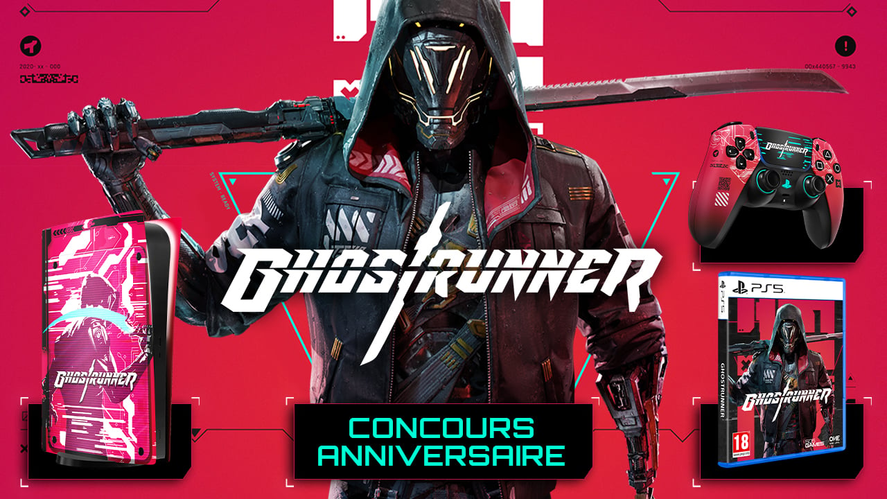 CONCOURS Anniversaire Ghostrunner x Gameblog : 1 console PS5 Ghostrunner COLLECTOR à gagner !
