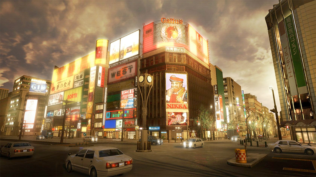 La ville de Sapporo telle qu'elle apparaît dans le jeu Yakuza 5 de SEGA.