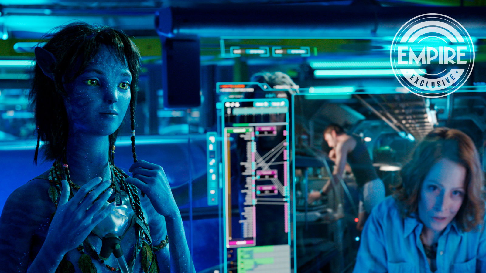 Sigourney Weaver dans son rôle de l'ado Kiri dans Avatar 2 La Voie de l'Eau.